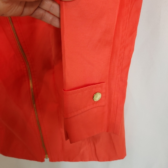 MICHAEL KORS WOMENS ORANGE ZIP-UP COAT Small - Picture 9 of 11